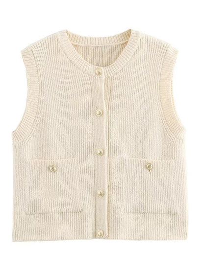 Double-Pocket Knit Vest