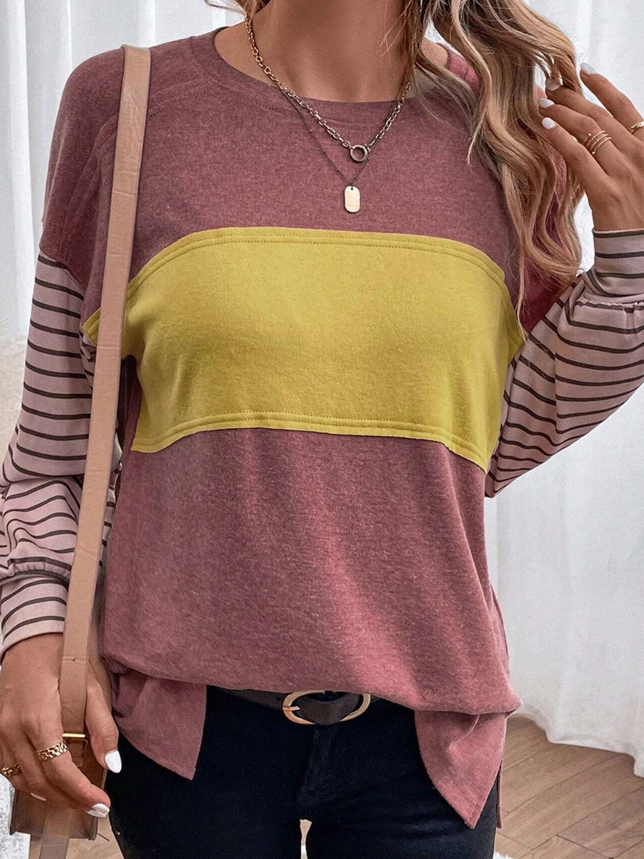 Colorblock Long-Sleeve Top