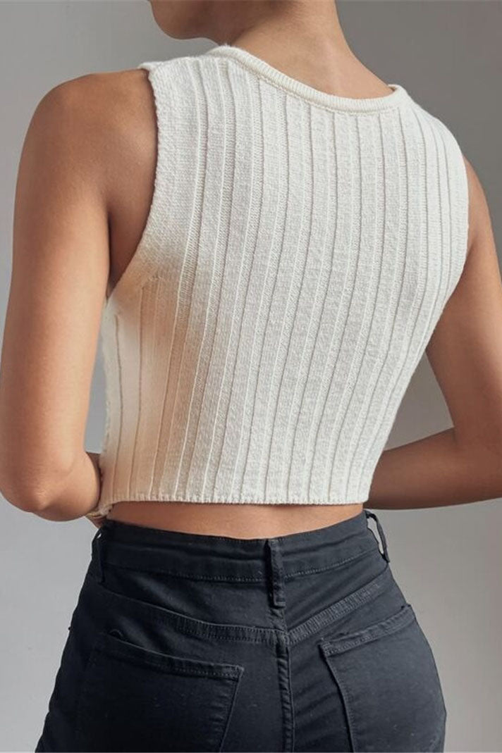 Ribbed Cutout Crop Top