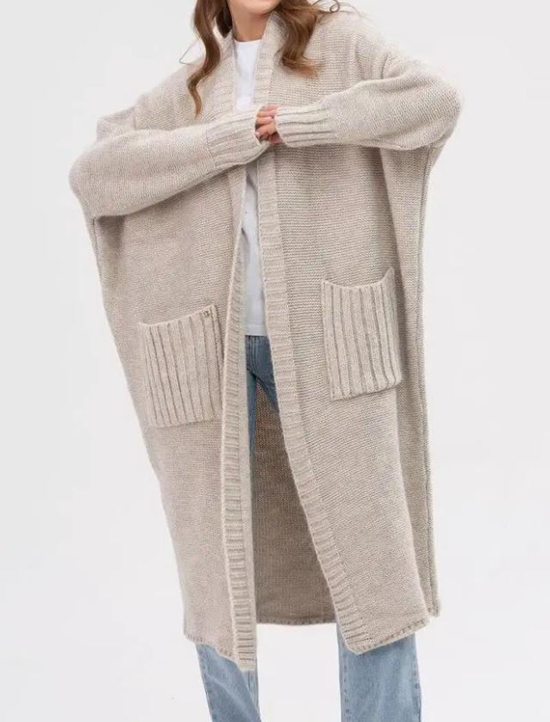 Open Front Longline Knit Cardigan