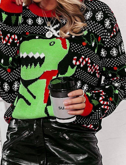 Loose Fit Crew Neck Knit Pullover