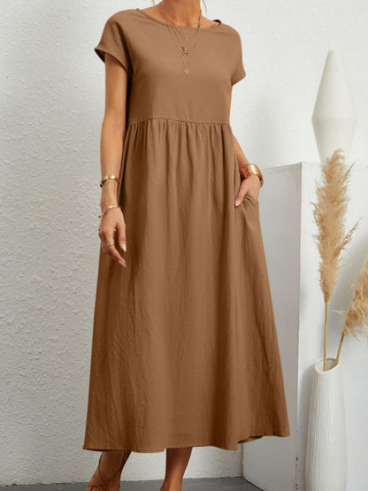 Cap-Sleeve Maxi Dress