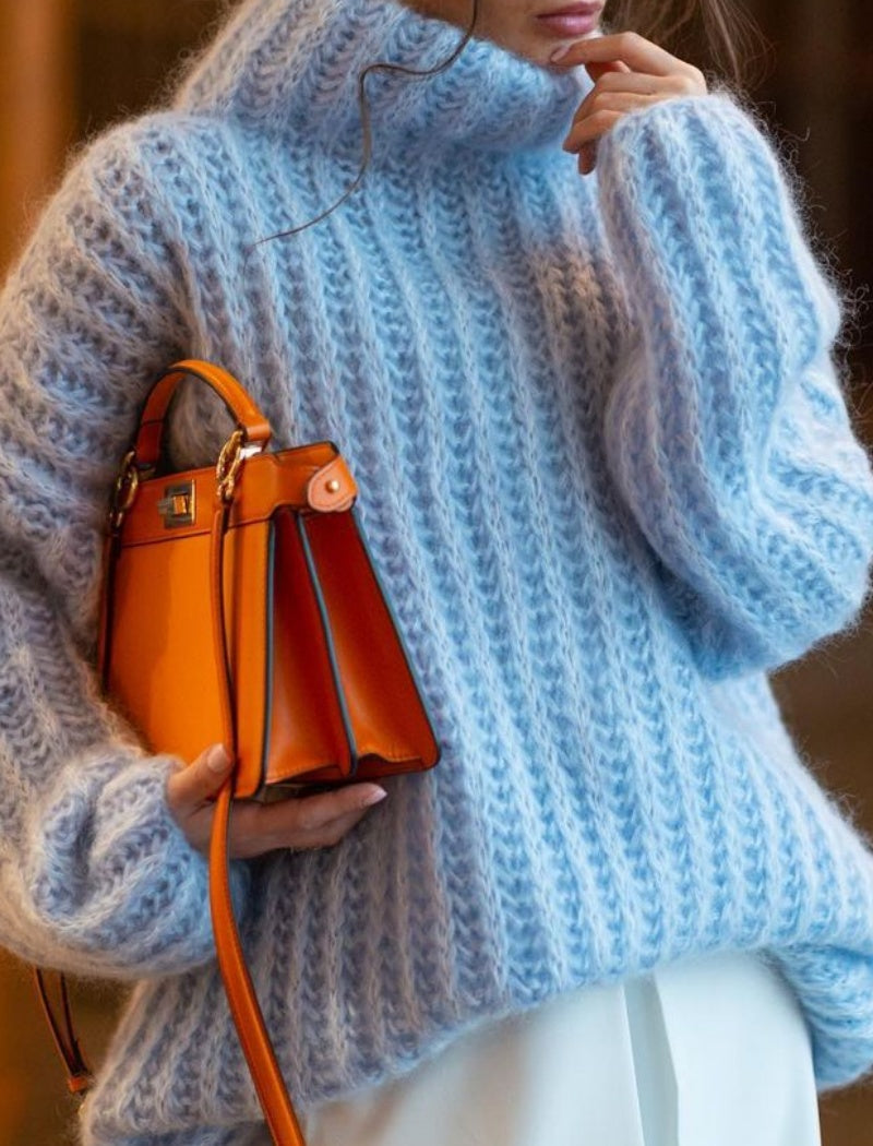 Loose Knit Oversized Turtleneck Sweater