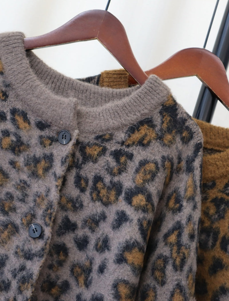 Leopard Print Button-Up Cardigan