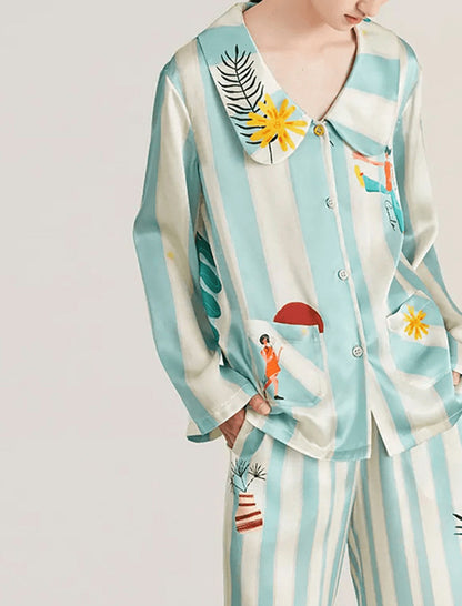 Printed Button-Down Pajama Set