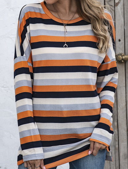 Striped Knit Relaxed Fit Top