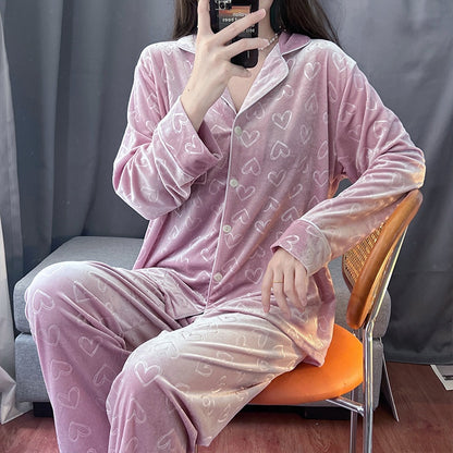 Heart Print Pajama Set