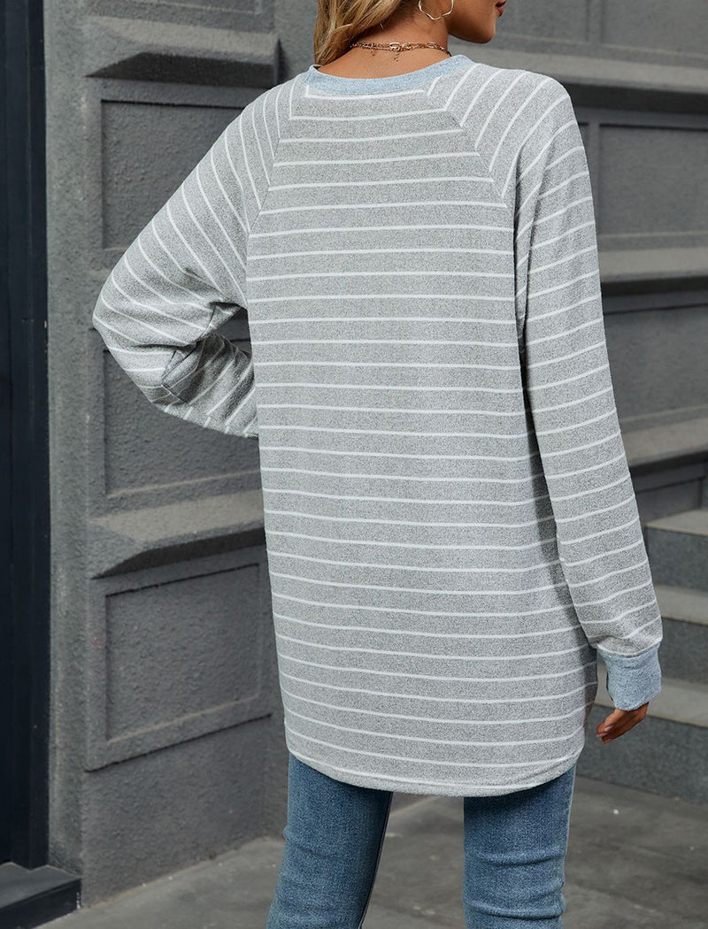 Striped Loose Fit Tunic Sweater