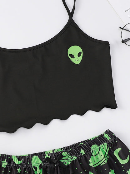 Alien Print Cami and Shorts Set