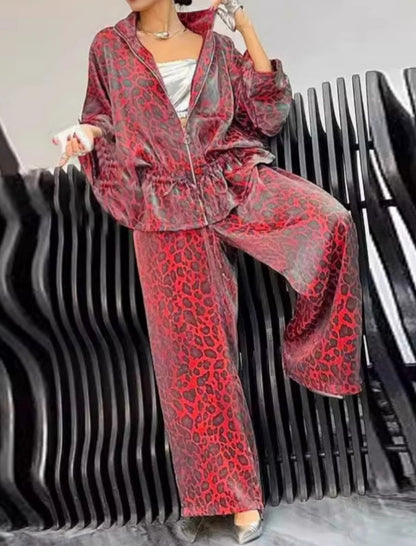 Relaxed Leopard Print Lounge Set