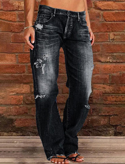 Relaxed Fit Distressed Jeans