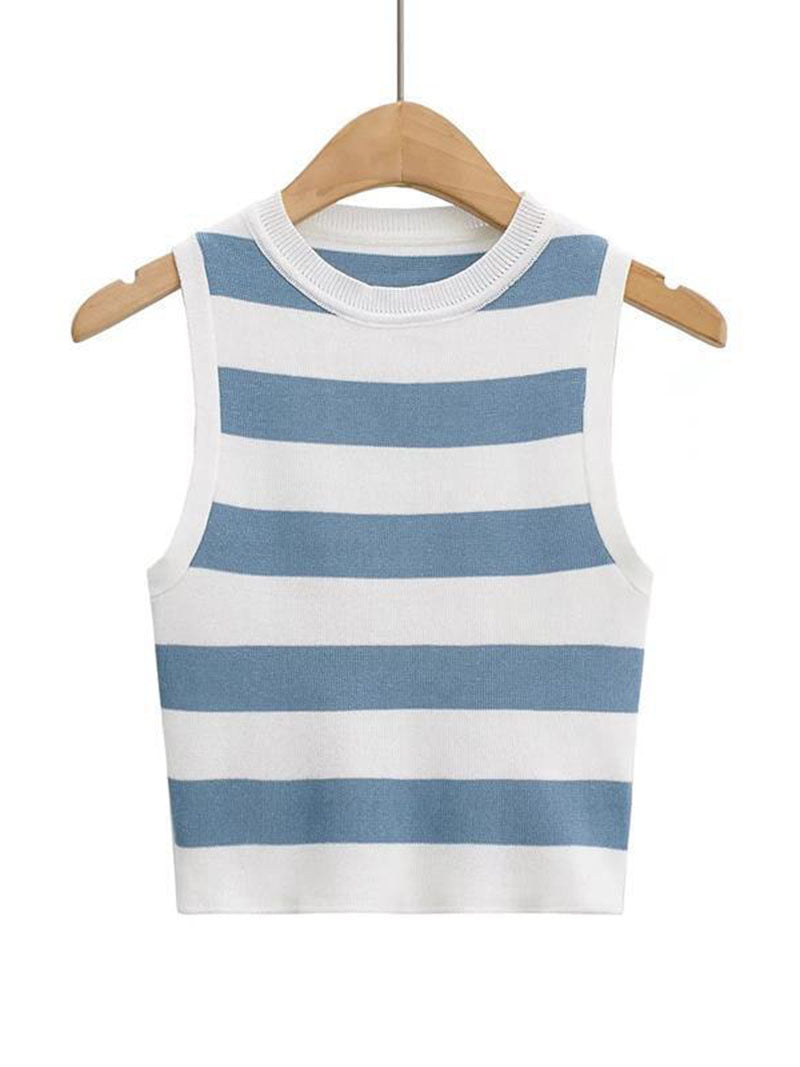 Striped Ribbed Knit Tank Top