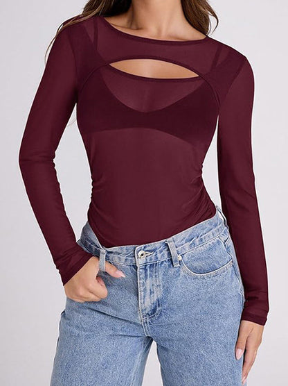 Cutout Long Sleeve Top