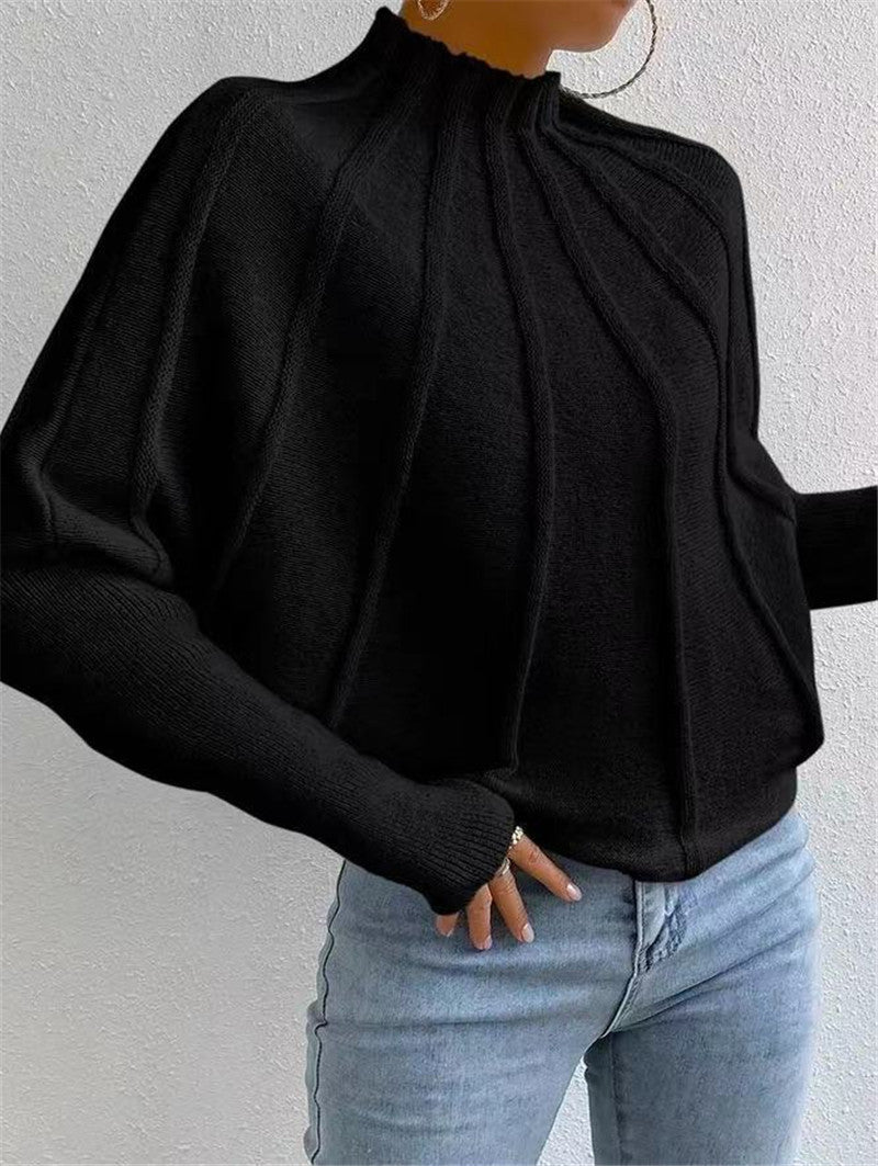 Solid Pleated Crew Neck Top