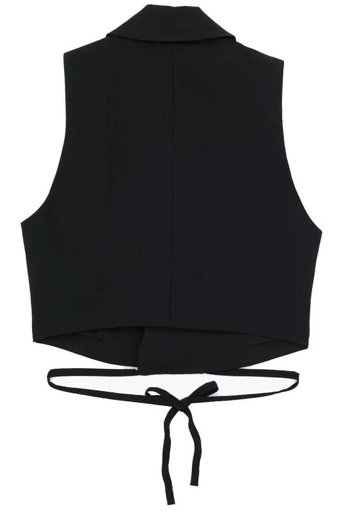 V-Neck Self-Tie Vest