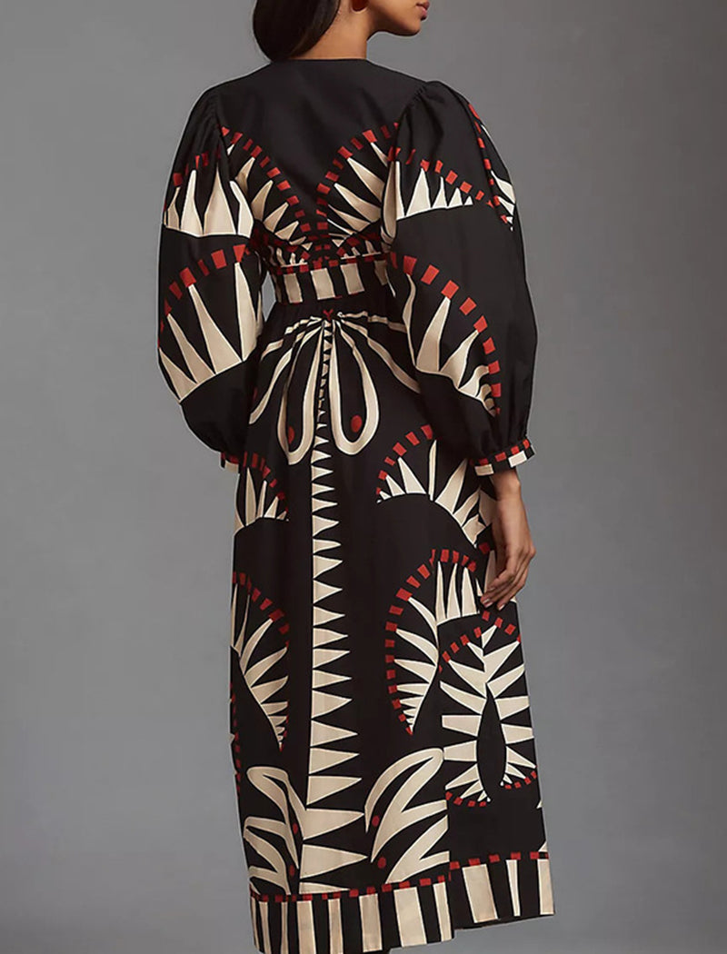 Abstract Print Maxi Dress