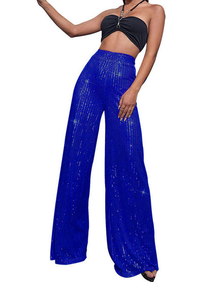 High-Waist Sequin Pants