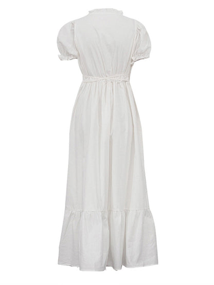 Ruffled Tie-Front Maxi Dress