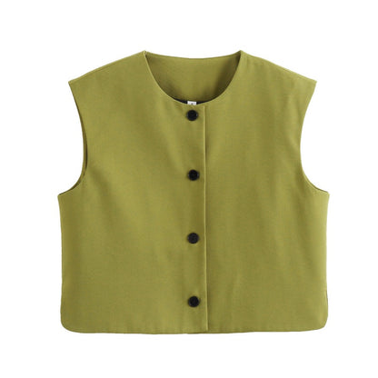 V-neck Printed Cardigan Vest
