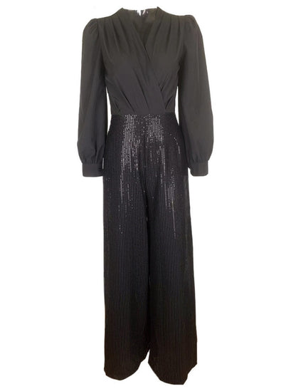 Sequin Embellished Wide-Leg Jumpsuit