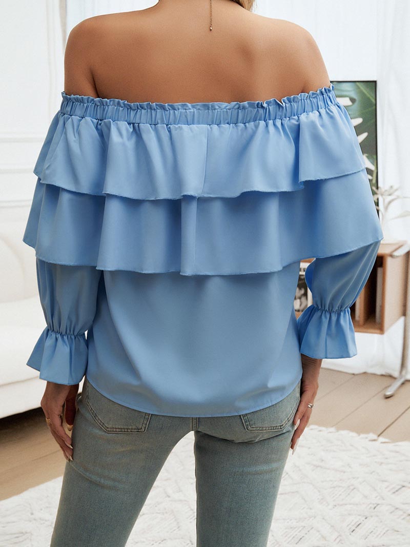 Off-the-Shoulder Ruffle Layered Top