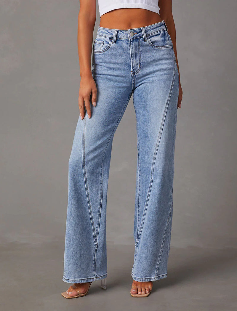High-Rise Wide-Leg Denim Jeans