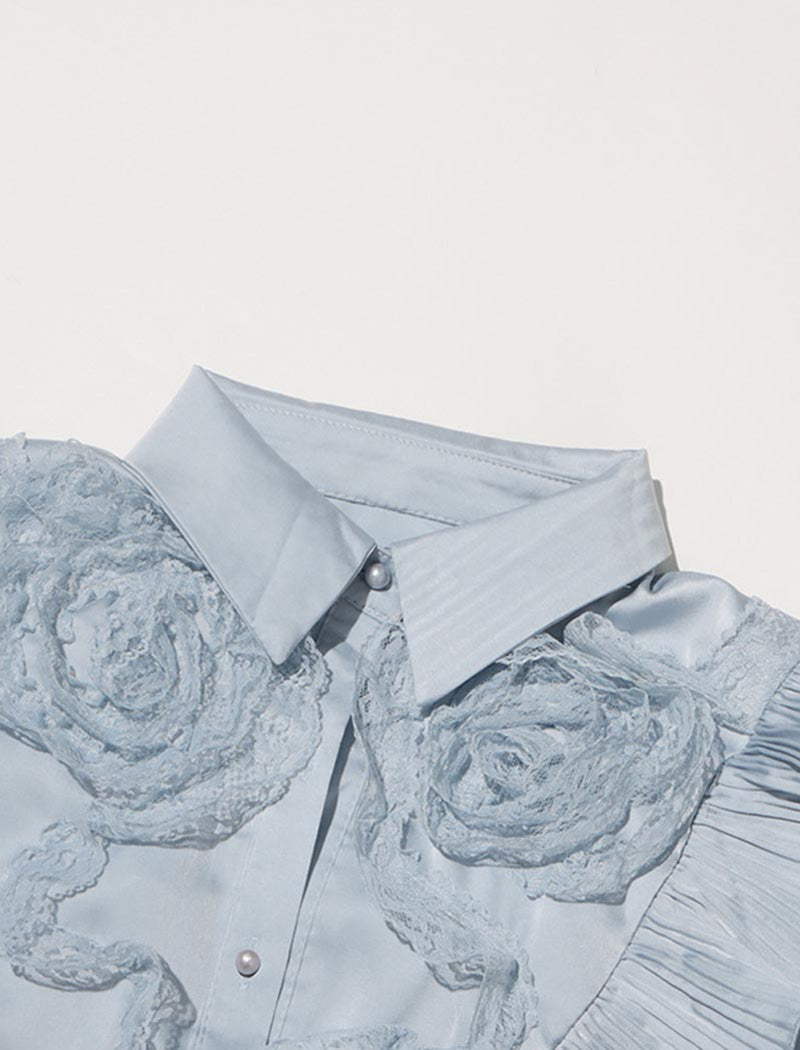 Ruffle Detail Rose Blouse