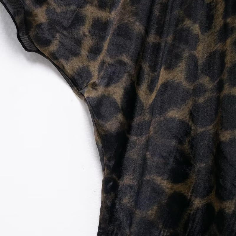 Sheer Leopard Print Cape Blouse