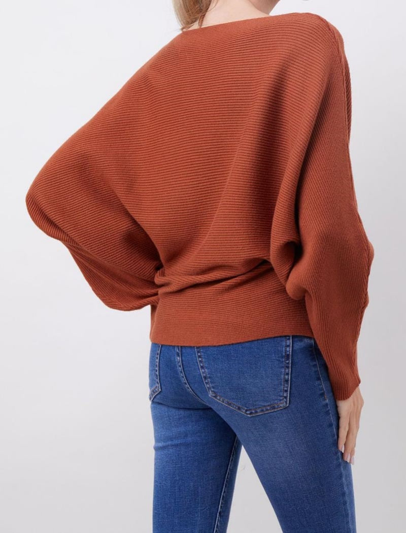 Relaxed Fit Ribbed Knit Sweater