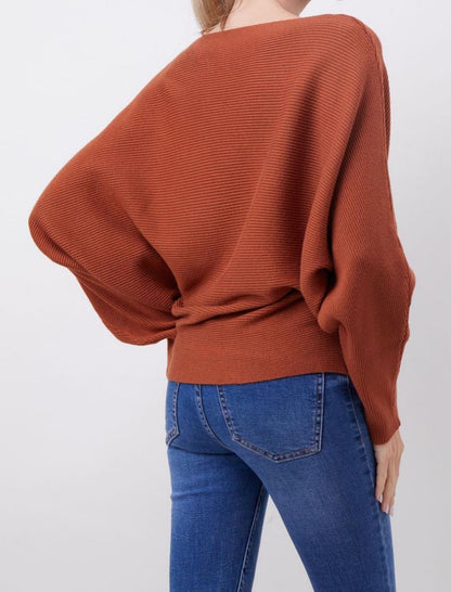 Relaxed Fit Ribbed Knit Sweater