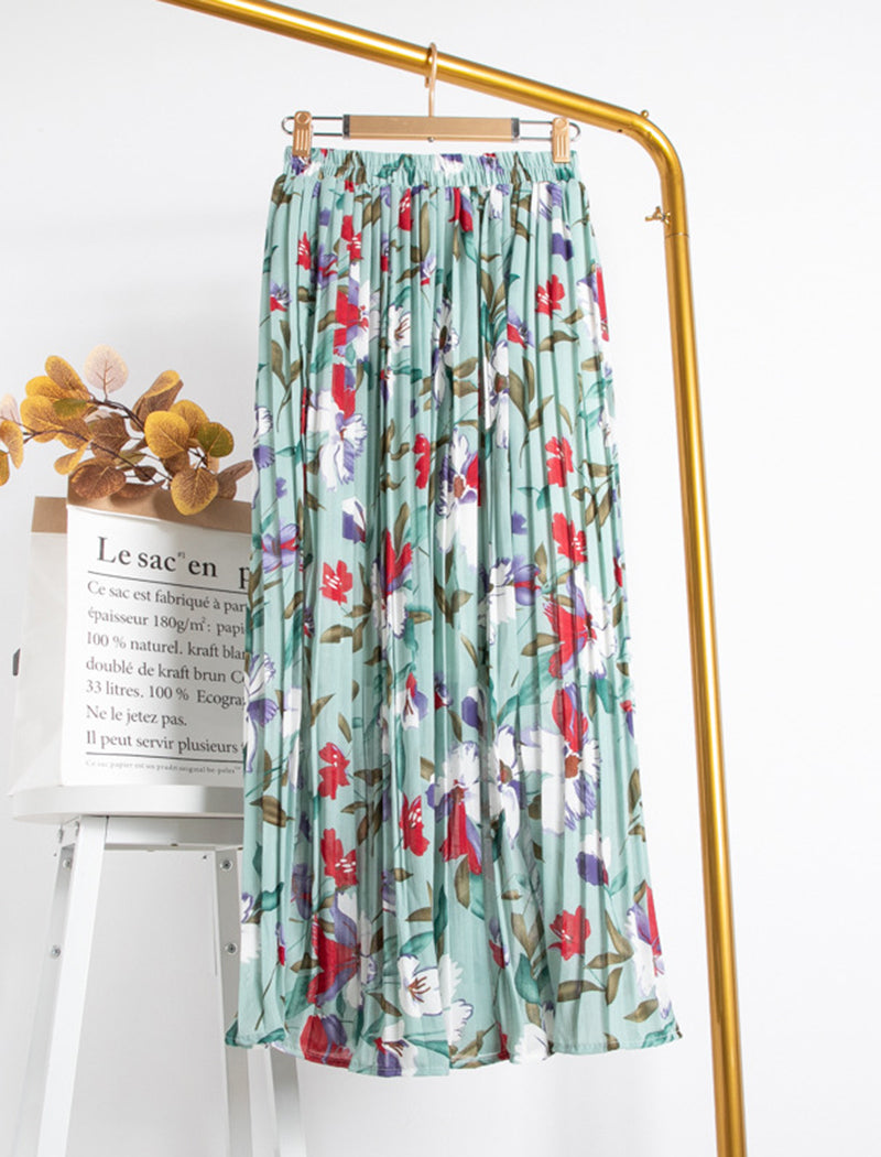 Floral A-Line Mid-Length Skirt