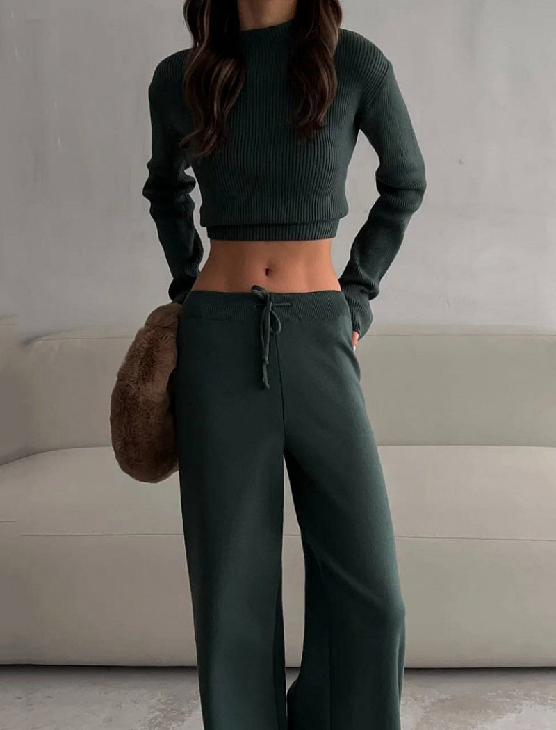 Ribbed Knit Two-Piece Lounge Set
