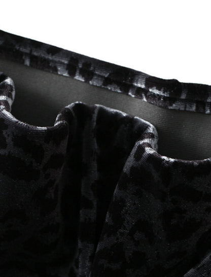 Leopard Print A-Line Midi Skirt