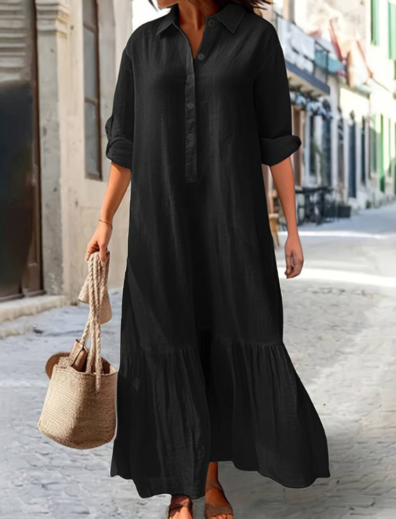 Button-Up Maxi Shirt Dress