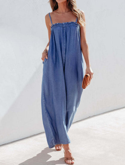 Sleeveless Wide-leg Cropped Jumpsuit