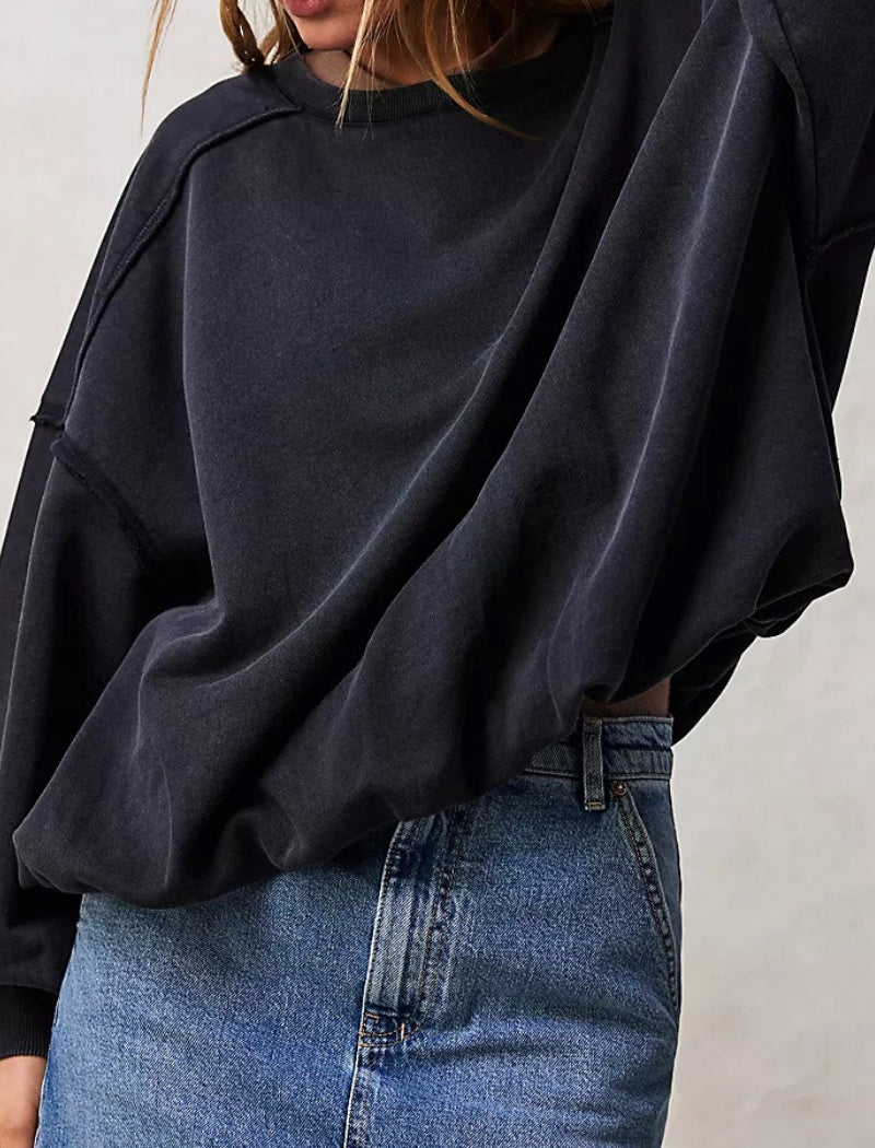 Oversized Crewneck Pullover Top