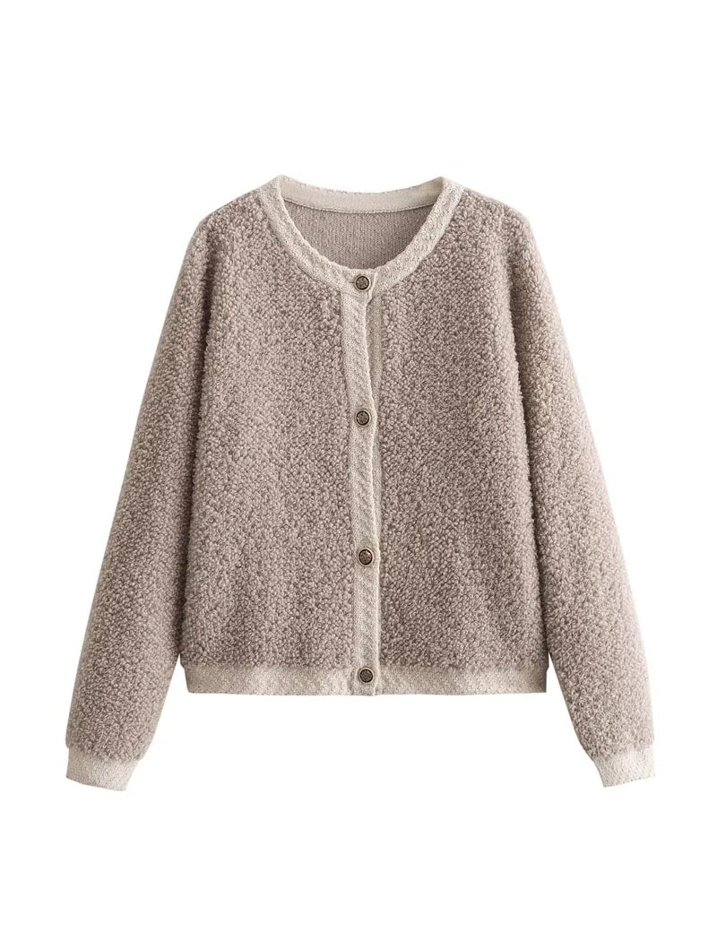 Fleece Buttoned Cardigan