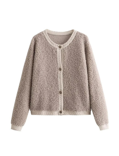 Fleece Buttoned Cardigan