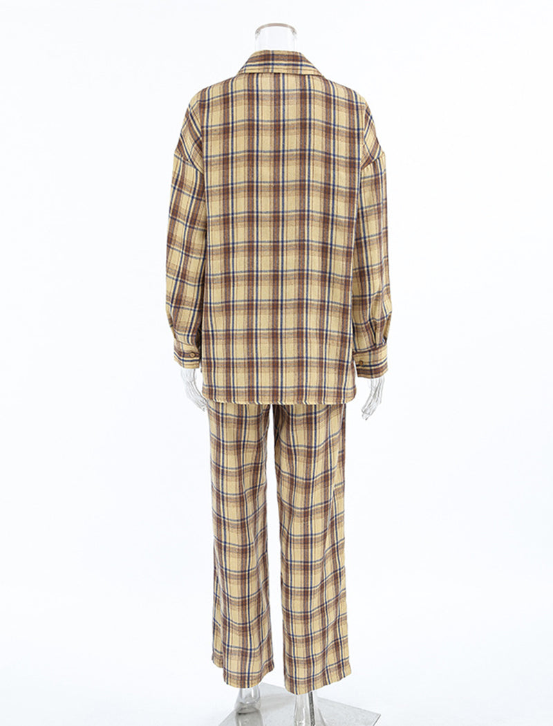 Plaid Two-Piece Loungewear Set