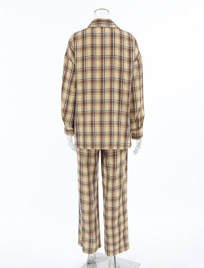 Plaid Two-Piece Loungewear Set
