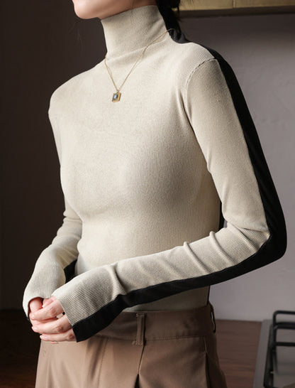 Colorblock Turtleneck Top