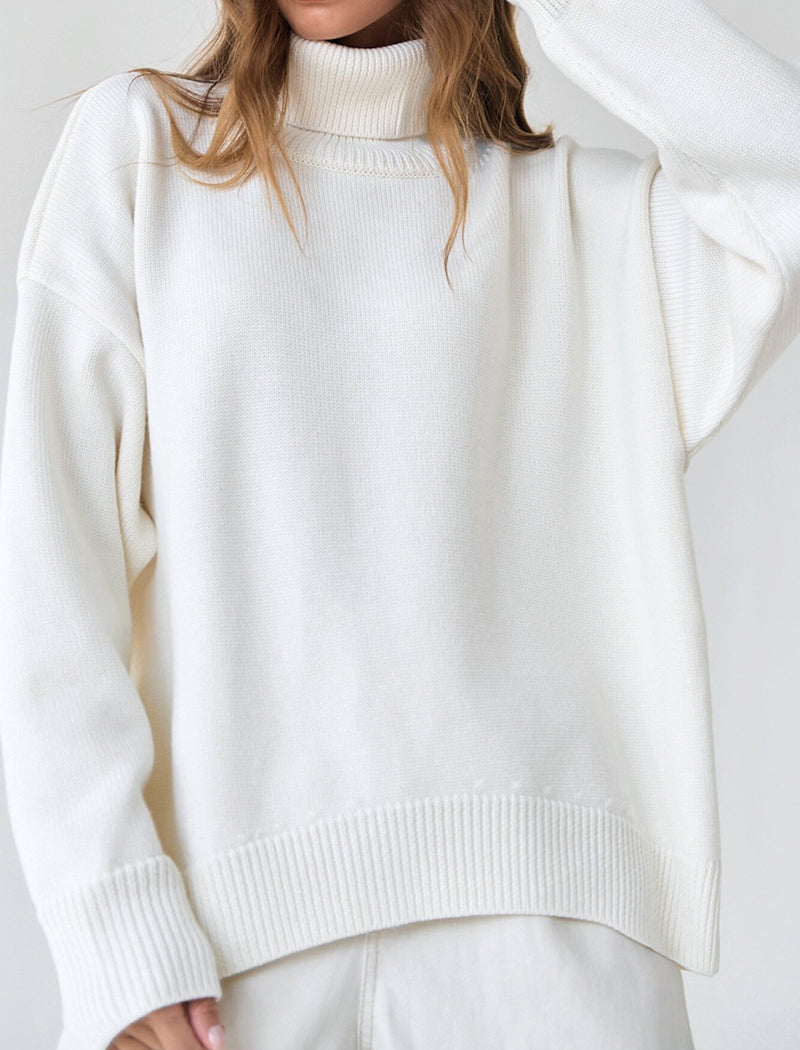 Oversized Turtleneck Sweater with Relaxed Fit