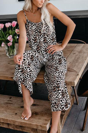 Leopard Print Cami Jumpsuit