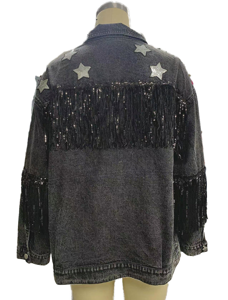 Star Fringe Denim Jacket