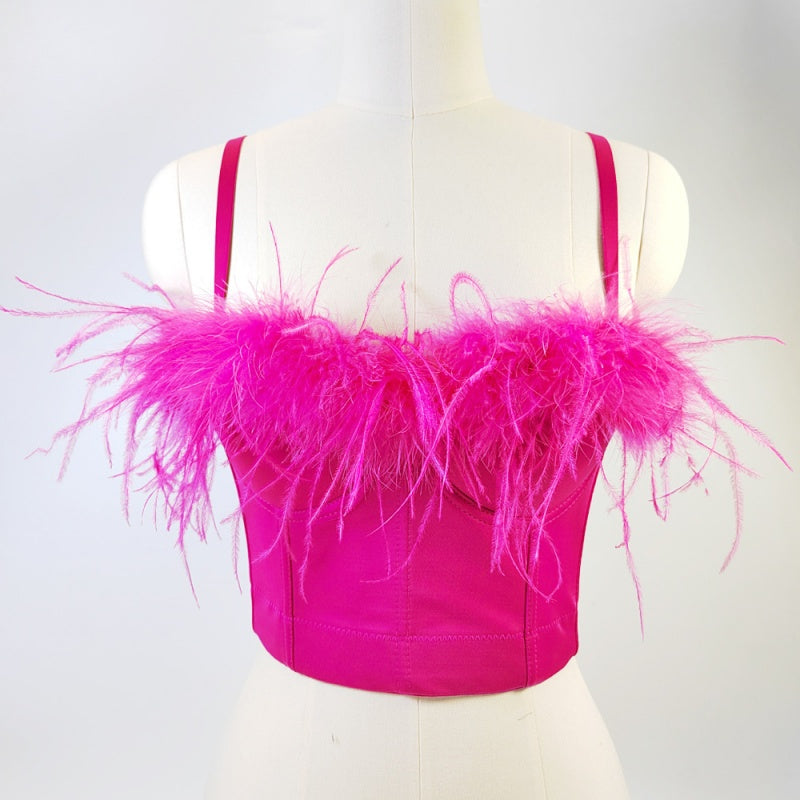 Feather Bustier Top