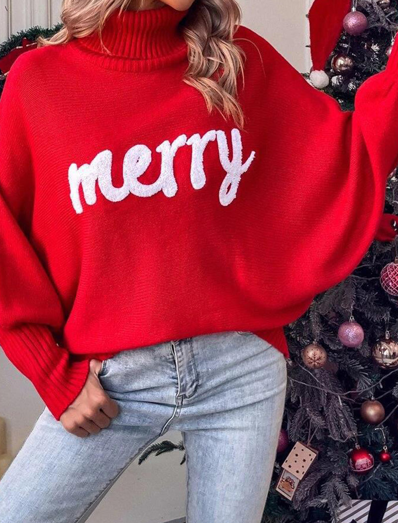 Oversized &quot;Merry&quot; Turtleneck Sweater