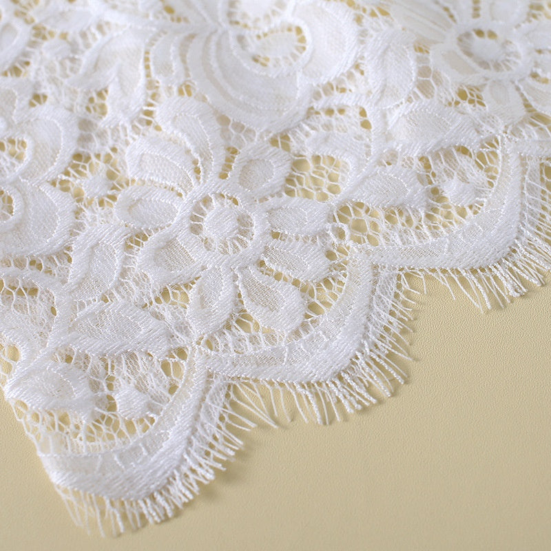 Lace-Trimmed Elastic Waist Mini Skirt