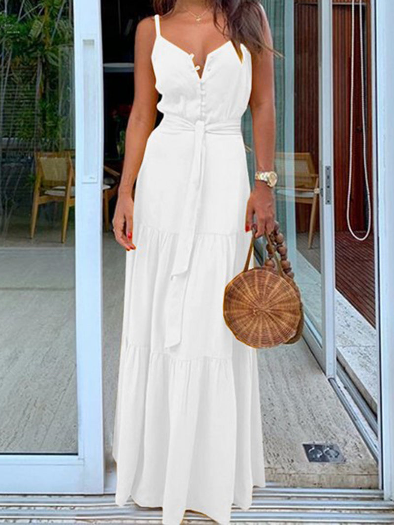 Self-Tie Maxi Cami Dress