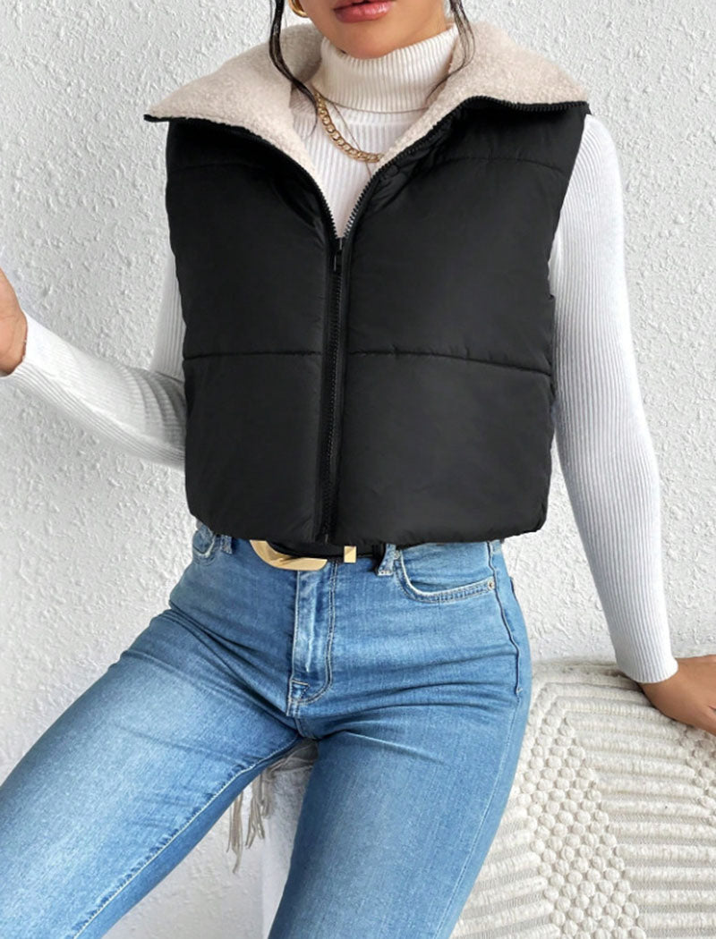 Casual Layered Puffer Vest
