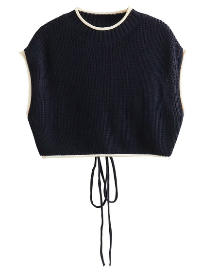 Sleeveless Cropped Knitted Top